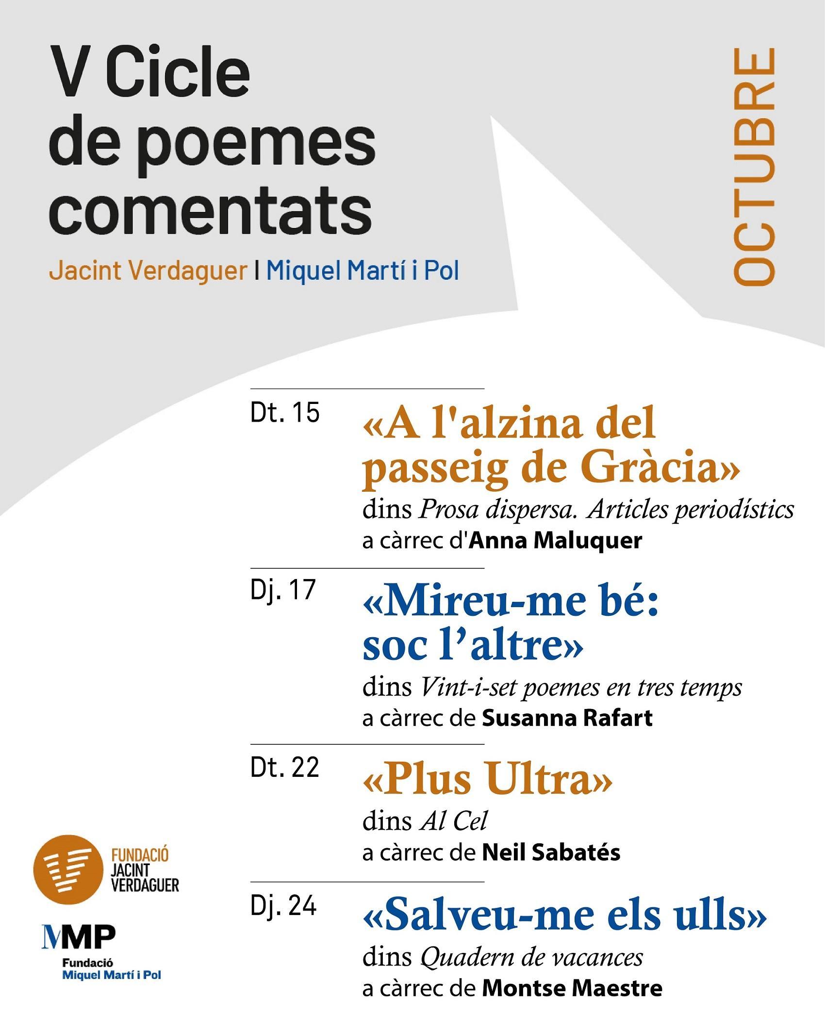 V Cicle de poemes comentats